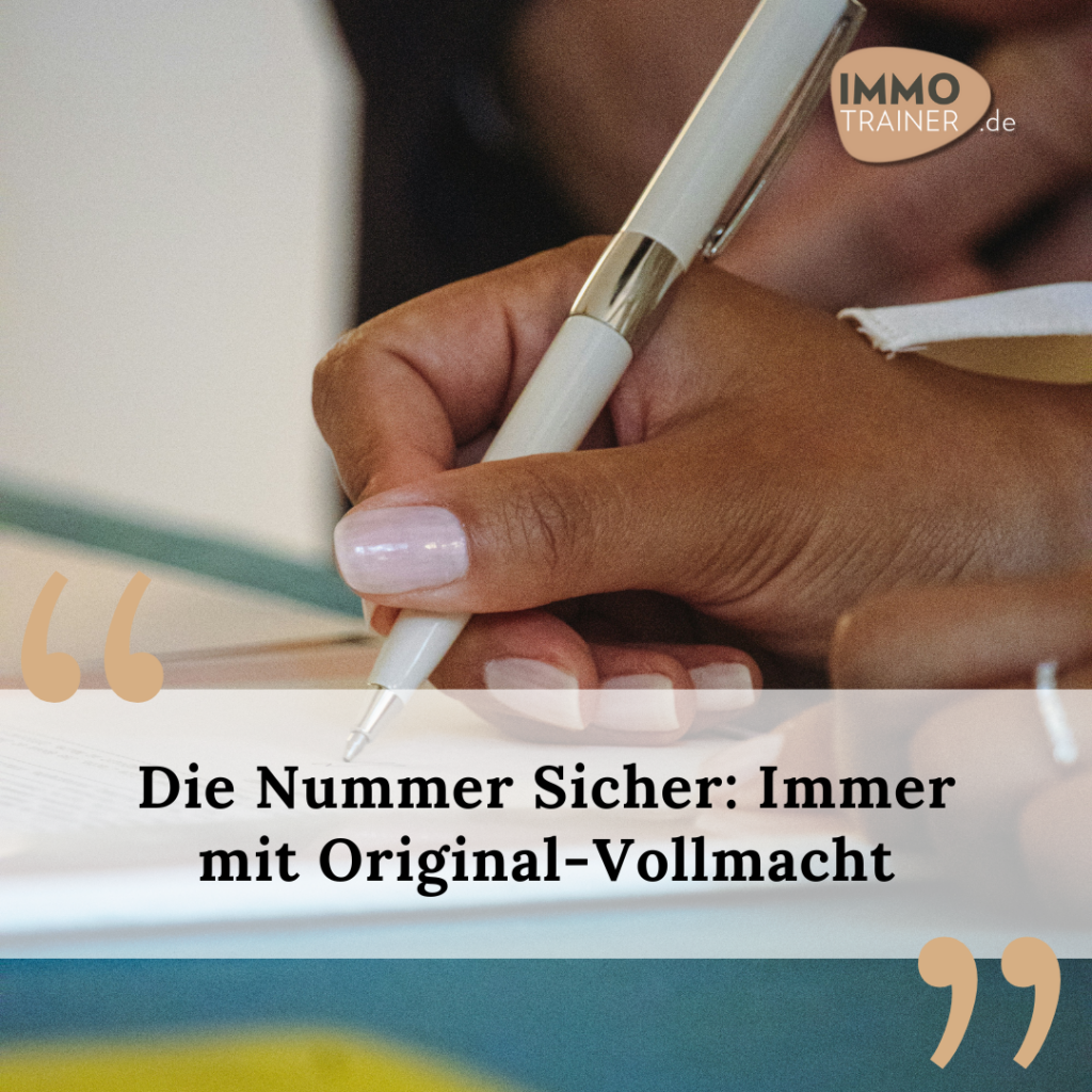 Nummer Sicher: Original-Vollmacht zur Eigentümerversammlung